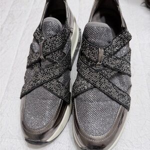 Gianni Bini Shiny Silver Sneakers